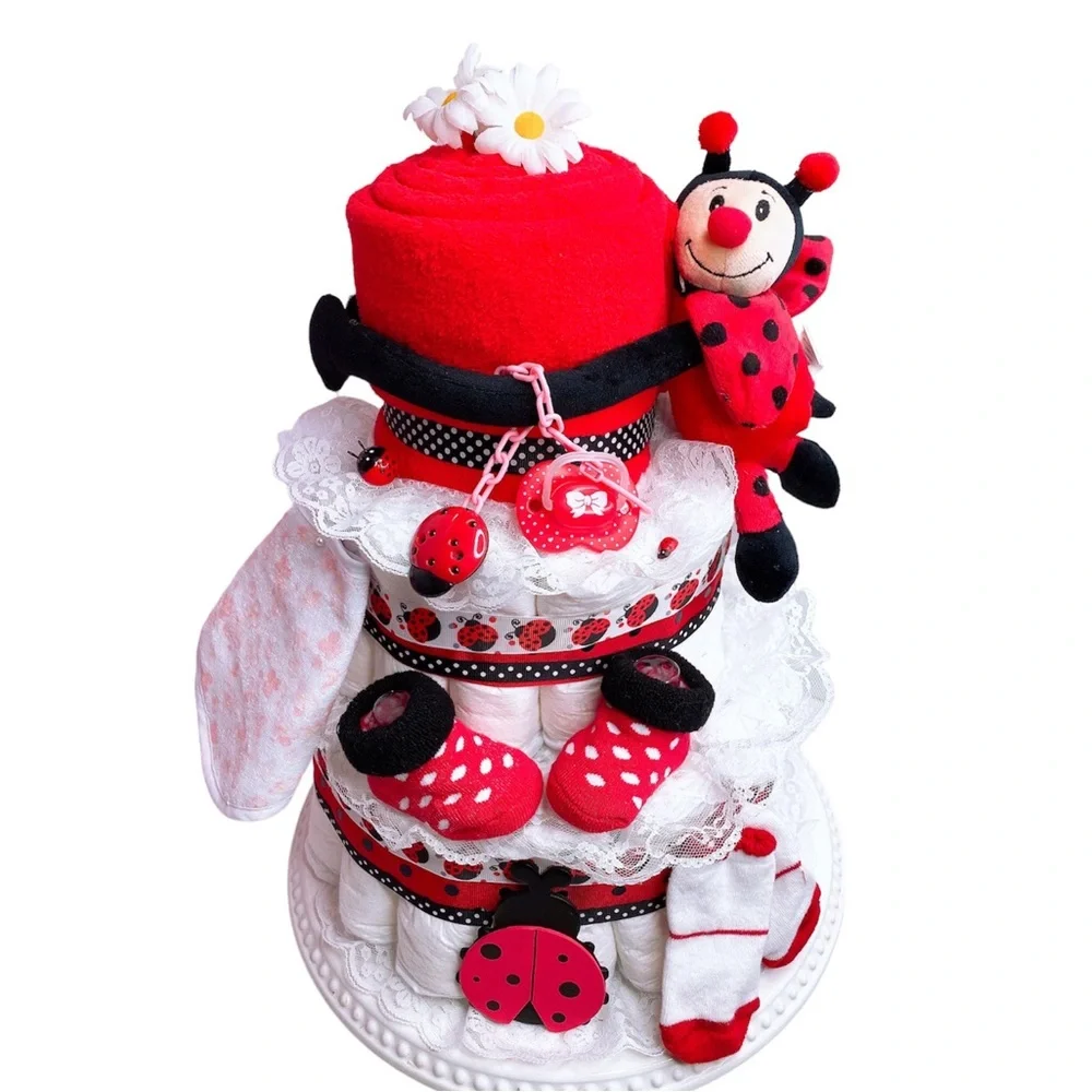 Ladybug Diaper Cake, Baby Shower Gift